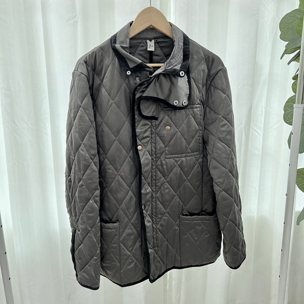 Local Designer Brand 'Hot Air' Khaki Tan Olive Quilted Utility Full Zip Jacket